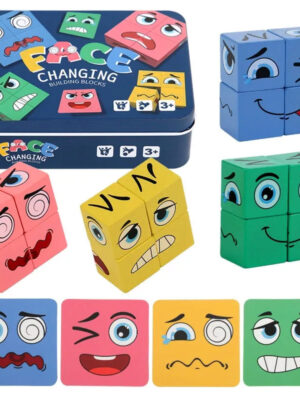 Wooden face-shifting magic cube