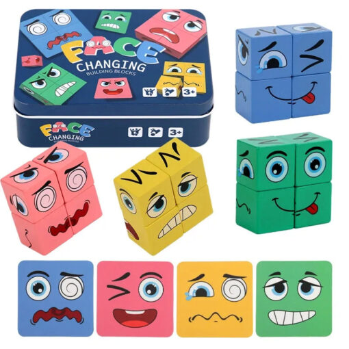 Wooden face-shifting magic cube