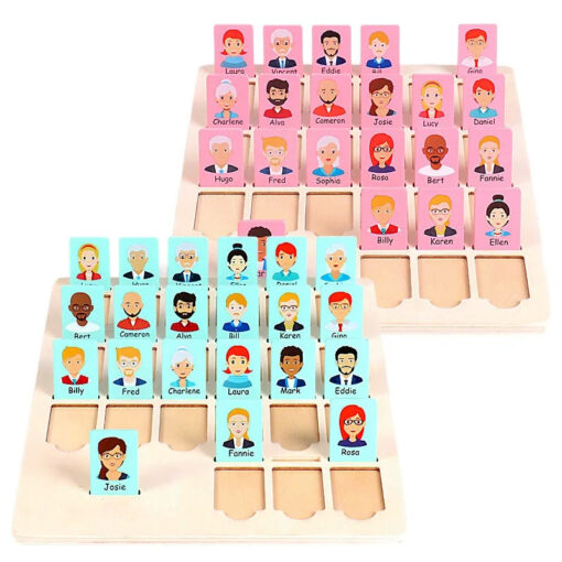 Wooden Guess Who? logic puzzle game