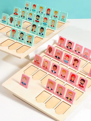 Wooden Guess Who? logic puzzle game