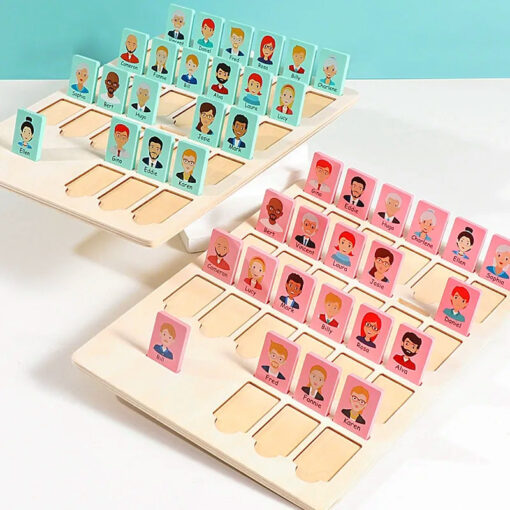Wooden Guess Who? logic puzzle game