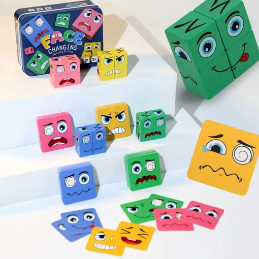 Wooden face-shifting magic cube
